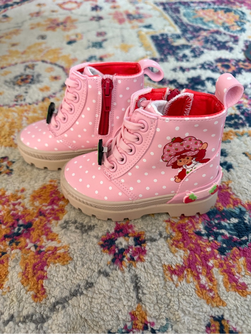 Strawberry Shortcake Pink Polka Dot Kids Boots